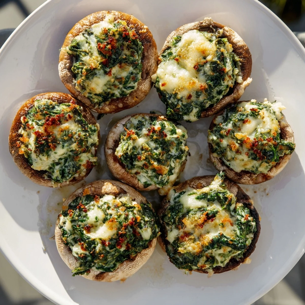 Creamy Spinach Artichoke Mushrooms