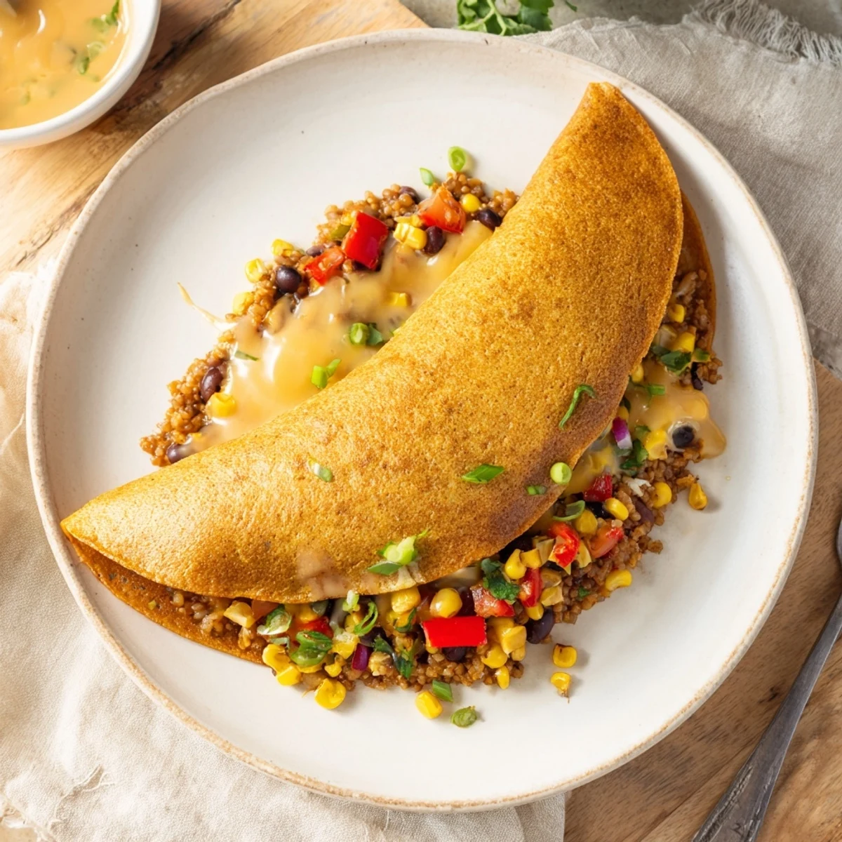 Golden, crispy Quick Black Bean and Corn Quesadillas, filled with melted cheese and savory vegetables ready to enjoy.