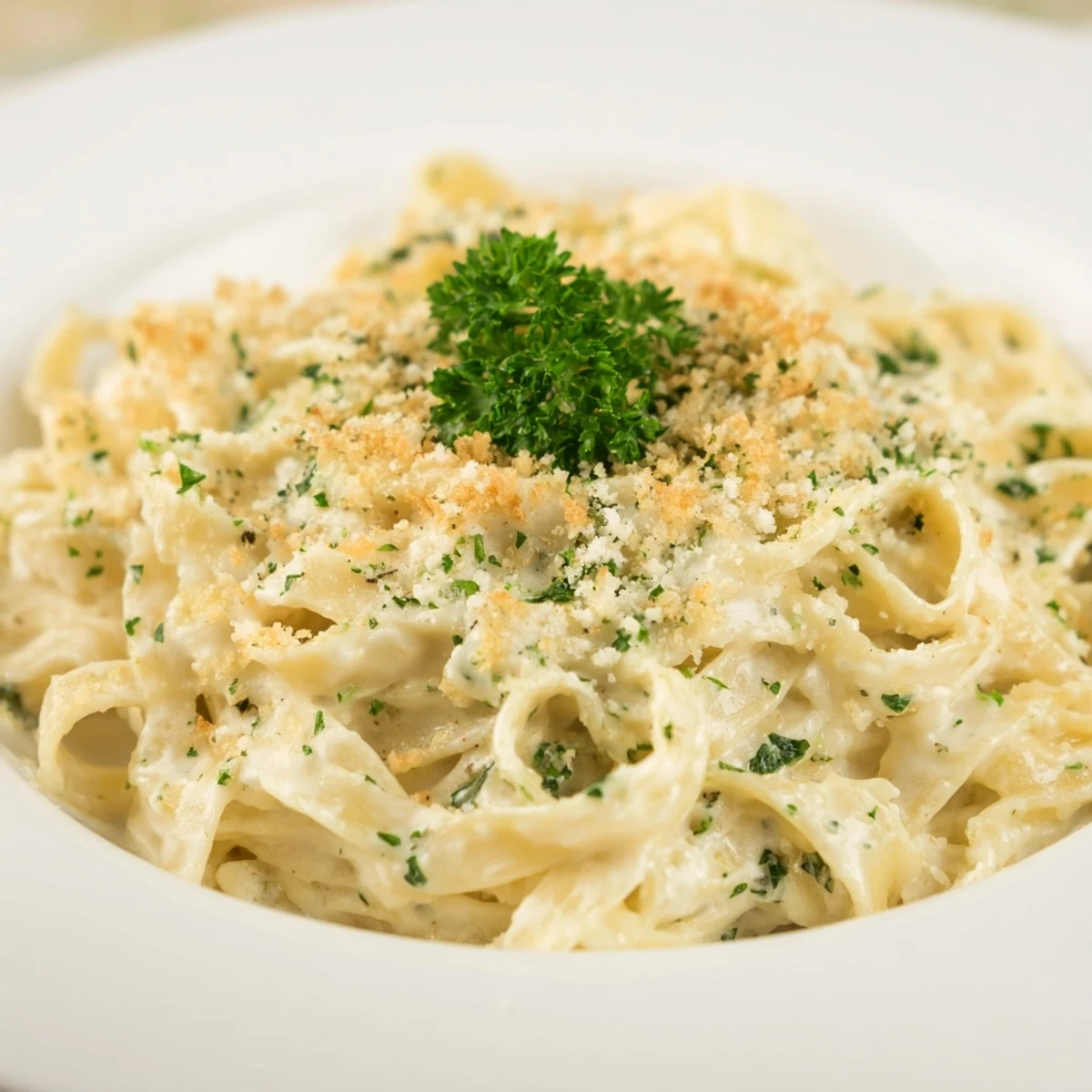 Steaming bowl of The Perfect 20-Minute Creamy Alfredo Pasta, rich and saucy with Parmesan.