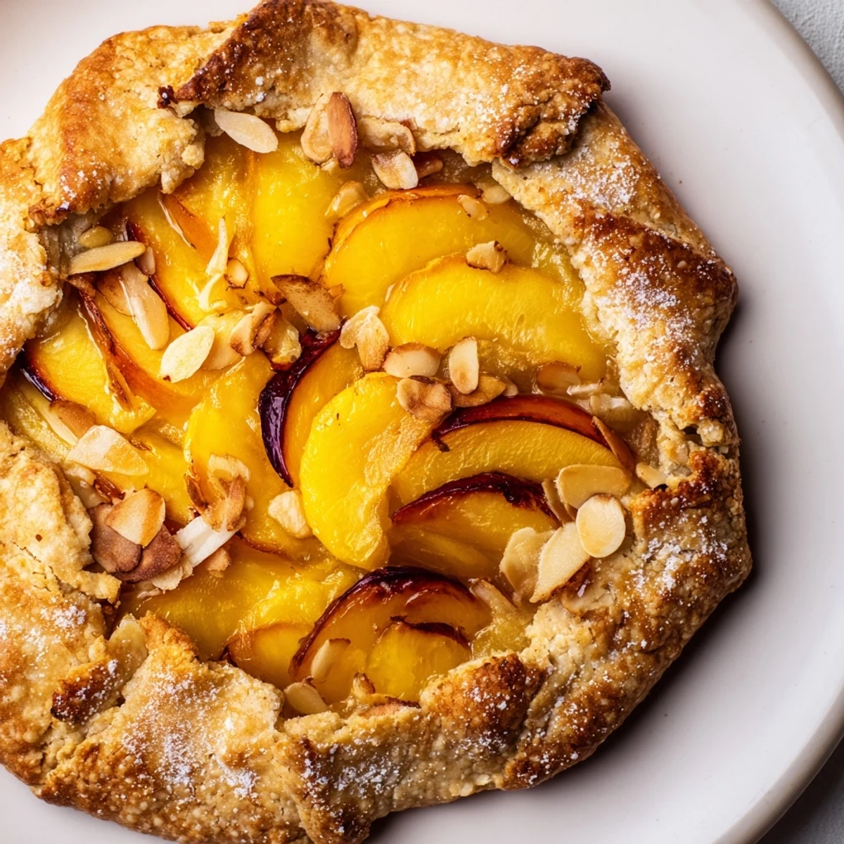 Rustic Peach Almond Tart