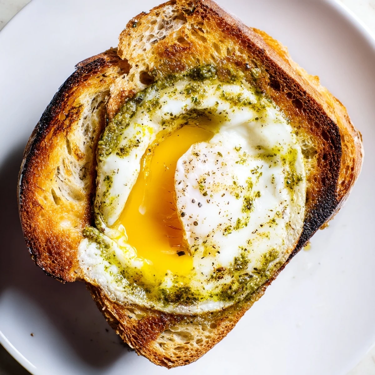 Savory and cheesy: a close-up of a delightful pesto egg grilled cheese, perfect for lunch.