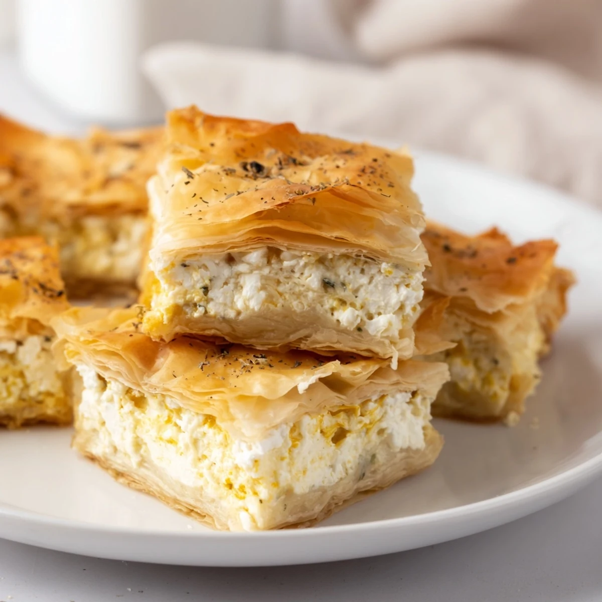 Enjoy the aroma of this homemade Bulgarian Banitsa, a layered phyllo pastry filled with savory feta cheese.