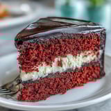 Whole Betty Boop Cake on a cake board, red velvet layers visible when sliced, served with fresh berries for a festive party.