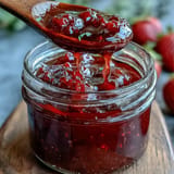 Freshly made Cottagecore Strawberry Jam, showcasing bright red berries and sweet homemade goodness.