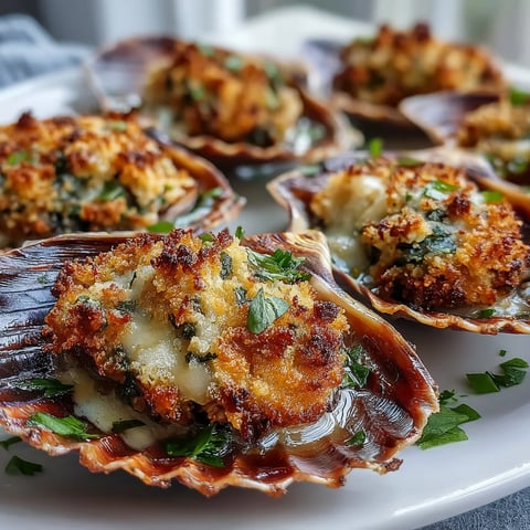 Golden-topped Roasted Clams With Lemony Panko rest on a bed of rock salt, garnished with fresh parsley and lemon wedges.