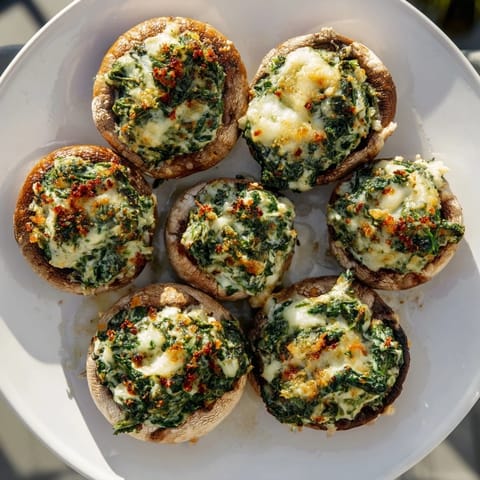 Creamy Spinach Artichoke Mushrooms