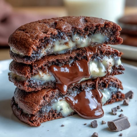 ALT image text: Shadow Milk Cookie-inspired treats with deep chocolate flavor, vanilla accents, and gooey dark chocolate chunks throughout.  