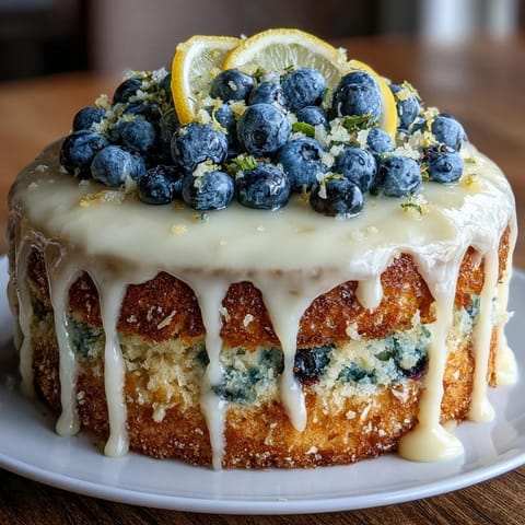 Lemon Blueberry Spring Cake
