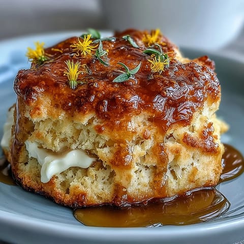 Spring Dandelion Honey Scones
