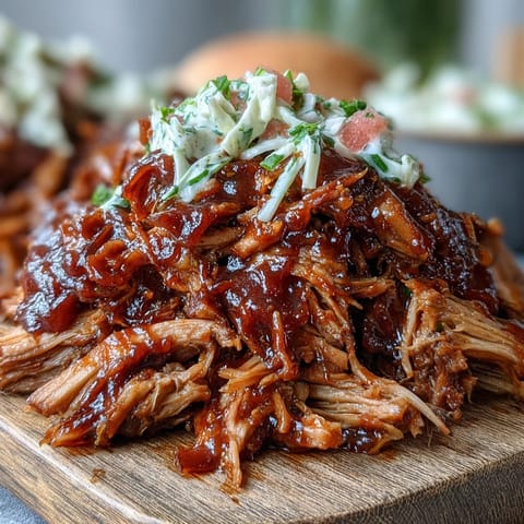 Tender, slow-cooked pulled pork piled high with refreshing watermelon slaw, perfect for summer.