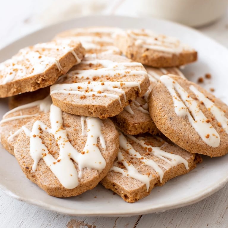 A close-up of freshly baked soft and chewy pumpkin spice cookies, studded with white chocolate chips, tempting!