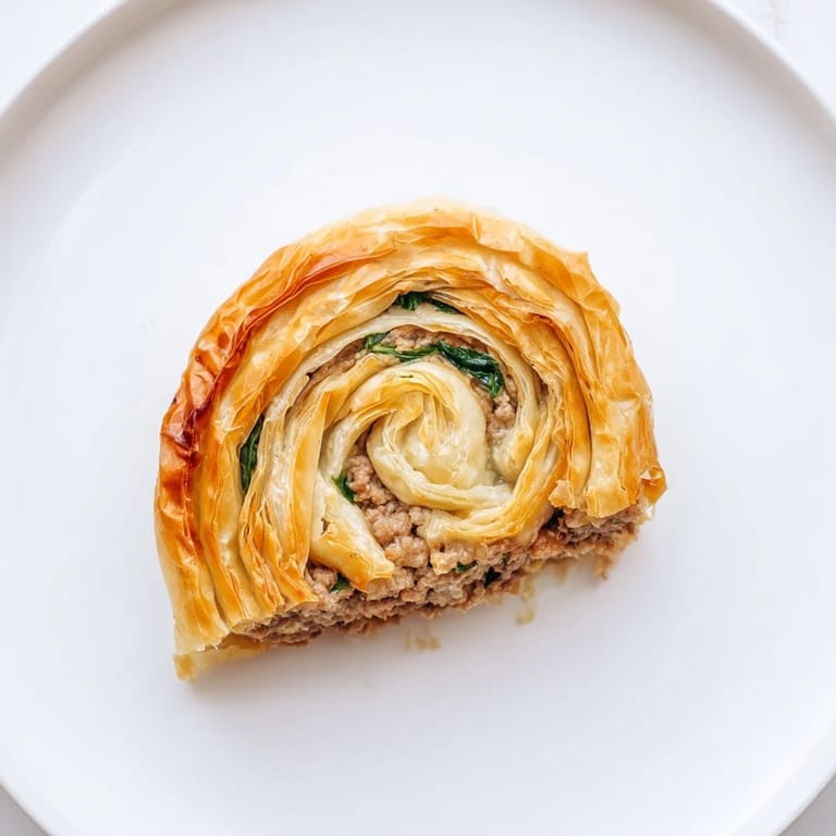 Warm, crispy Bosnian Burek pastry: golden brown and delicious, with a tender, flavorful filling.