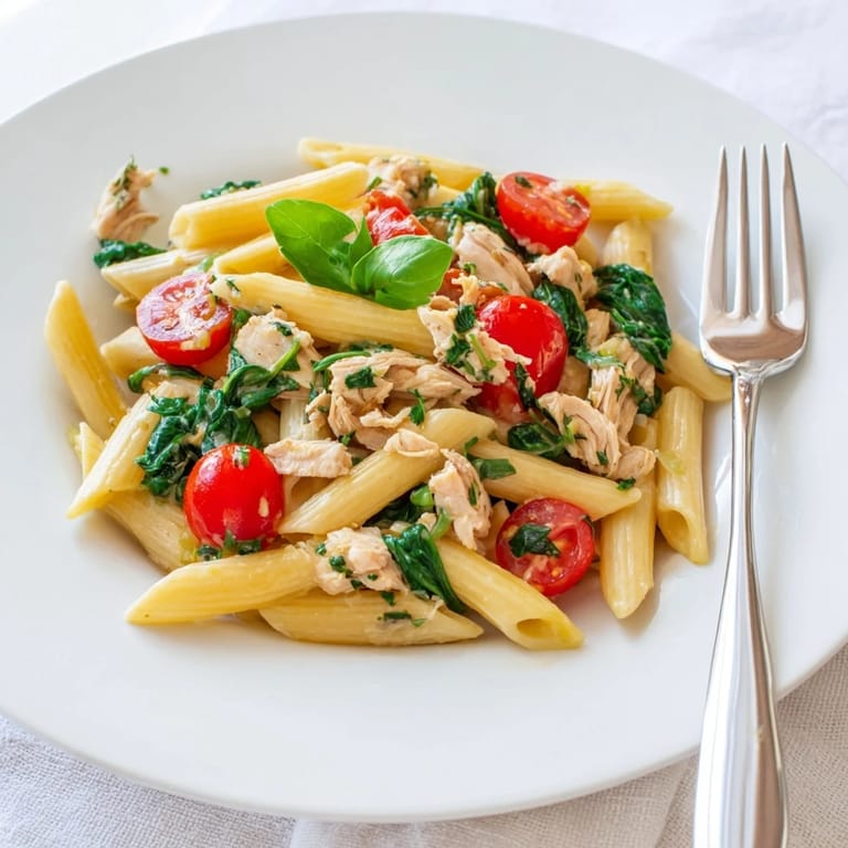 This One-Pan Lemon Herb Pasta Chicken showcases juicy chicken, cherry tomatoes, and herb-flecked pasta, ideal for serving four with a crisp white wine.