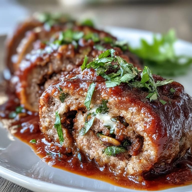 Fork tender Sicilian-Style Braciole rolls simmered in a savory tomato sauce, topped with melted pecorino.