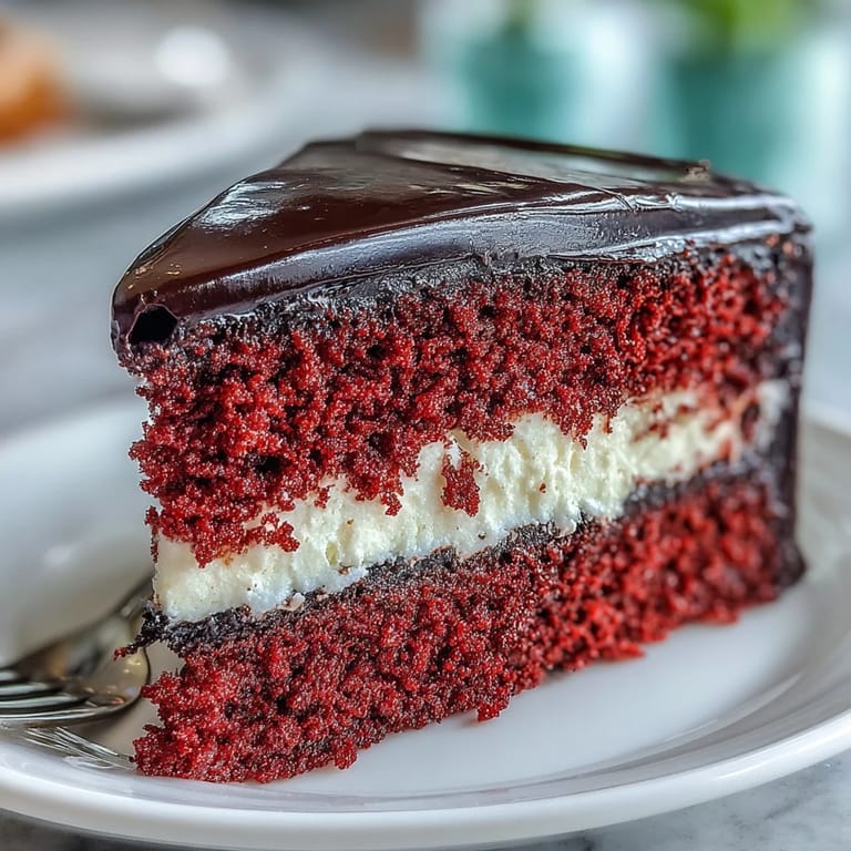 Whole Betty Boop Cake on a cake board, red velvet layers visible when sliced, served with fresh berries for a festive party.