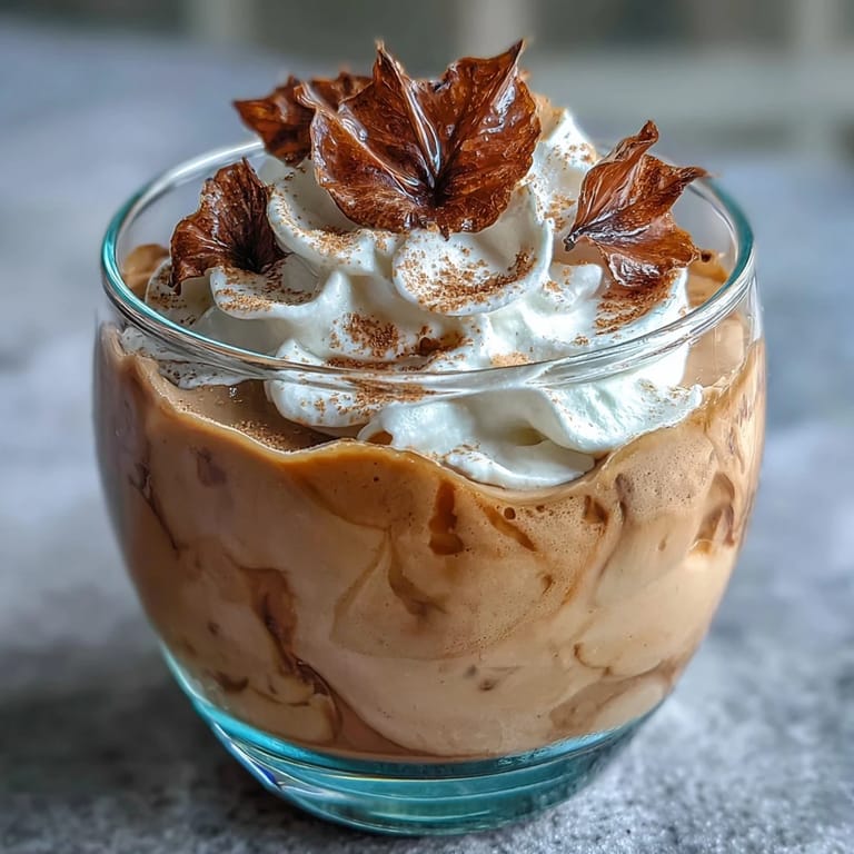 Creamy hojicha mousse made without heavy cream, featuring smooth layers and a subtle earthy aroma.