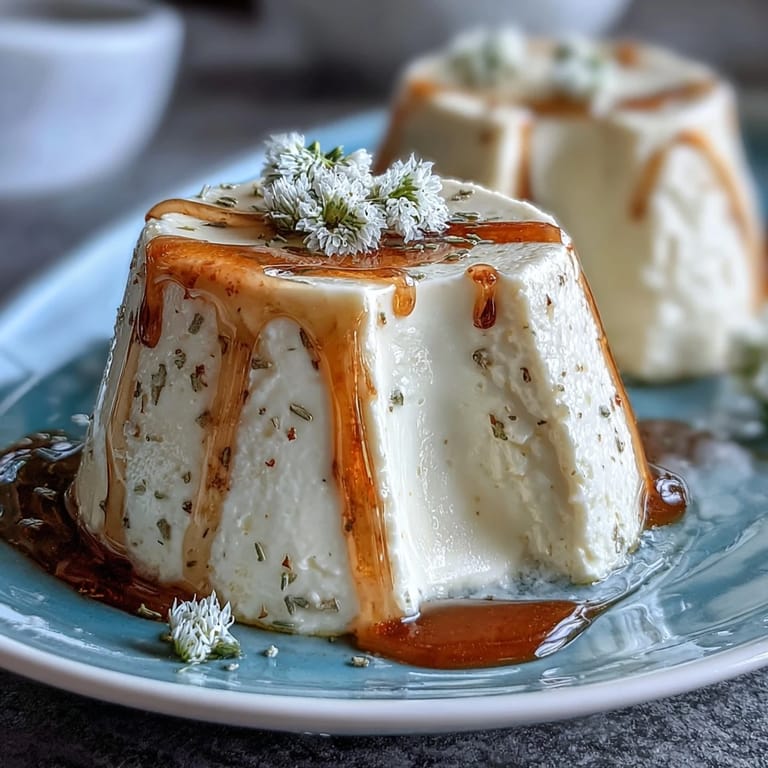 Soft, jiggly honey lavender panna cotta served in glasses with a touch of vanilla and fresh berries.