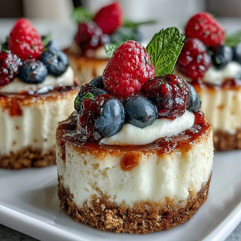 Creamy mini cheesecakes in a mini muffin tin, garnished with whipped cream and chocolate shavings for a special occasion.