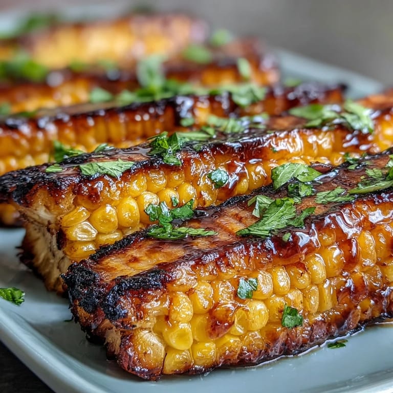Charred corn ribs glistening with zesty butter, a perfect summer BBQ side dish.