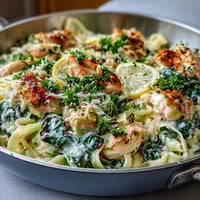 One-pot lemon orzo with chicken and spinach, a vibrant and comforting Mediterranean-inspired dinner.  